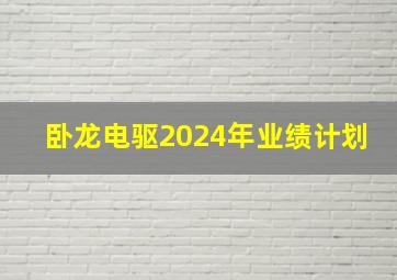 卧龙电驱2024年业绩计划