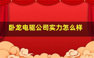 卧龙电驱公司实力怎么样