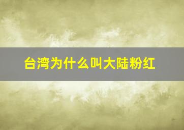 台湾为什么叫大陆粉红