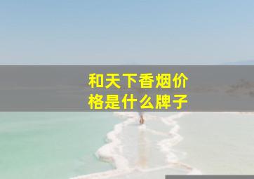 和天下香烟价格是什么牌子