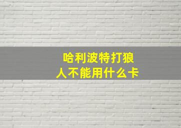 哈利波特打狼人不能用什么卡