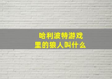 哈利波特游戏里的狼人叫什么