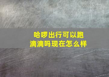 哈啰出行可以跑滴滴吗现在怎么样