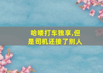 哈喽打车独享,但是司机还接了别人