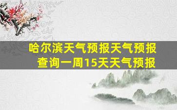 哈尔滨天气预报天气预报查询一周15天天气预报