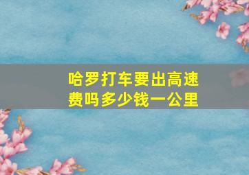 哈罗打车要出高速费吗多少钱一公里