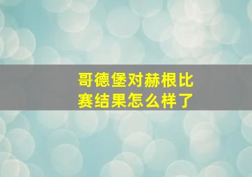 哥德堡对赫根比赛结果怎么样了