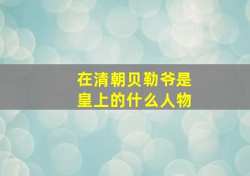 在清朝贝勒爷是皇上的什么人物