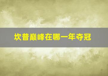 坎普巅峰在哪一年夺冠