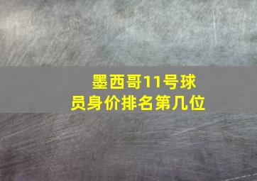 墨西哥11号球员身价排名第几位