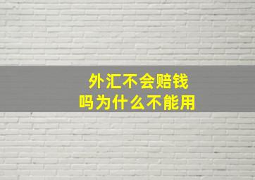 外汇不会赔钱吗为什么不能用