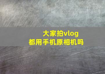 大家拍vlog都用手机原相机吗