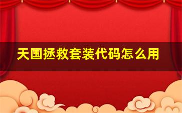 天国拯救套装代码怎么用