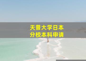 天普大学日本分校本科申请