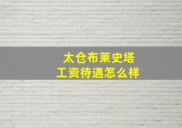 太仓布莱史塔工资待遇怎么样