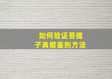 如何验证菩提子真假鉴别方法