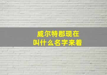 威尔特郡现在叫什么名字来着