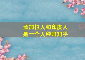 孟加拉人和印度人是一个人种吗知乎