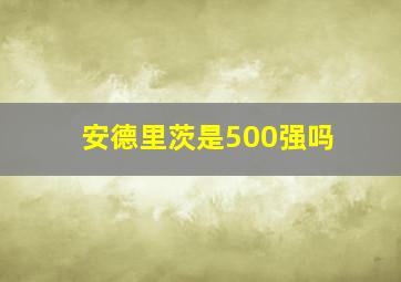 安德里茨是500强吗