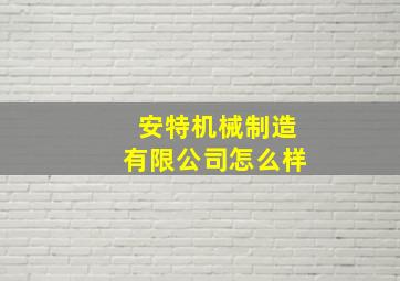 安特机械制造有限公司怎么样