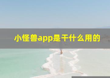 小怪兽app是干什么用的