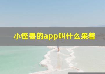 小怪兽的app叫什么来着