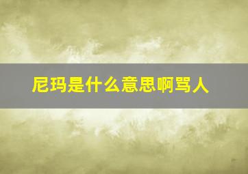 尼玛是什么意思啊骂人