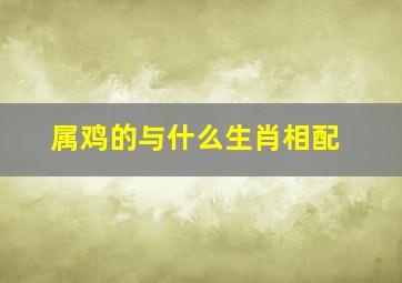 属鸡的与什么生肖相配