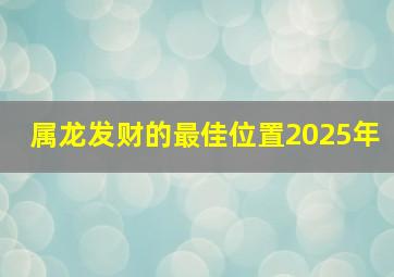 属龙发财的最佳位置2025年