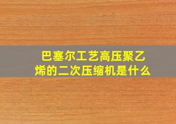 巴塞尔工艺高压聚乙烯的二次压缩机是什么