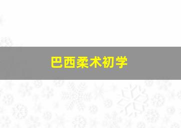 巴西柔术初学