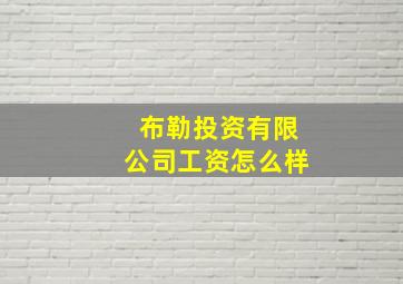 布勒投资有限公司工资怎么样