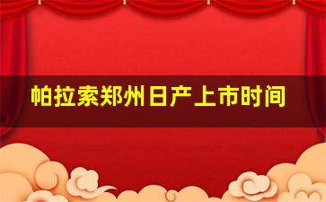 帕拉索郑州日产上市时间