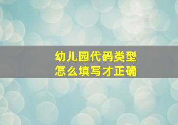 幼儿园代码类型怎么填写才正确