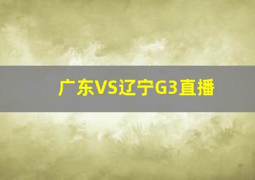 广东VS辽宁G3直播