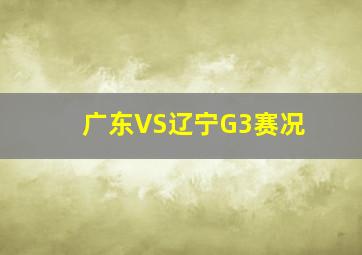 广东VS辽宁G3赛况