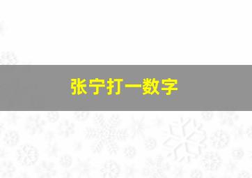 张宁打一数字