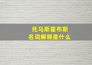 托马斯霍布斯名词解释是什么