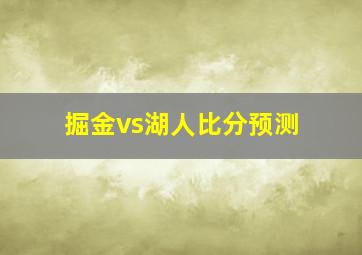 掘金vs湖人比分预测