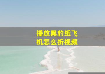 播放黑豹纸飞机怎么折视频