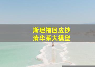 斯坦福回应抄清华系大模型