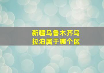 新疆乌鲁木齐乌拉泊属于哪个区