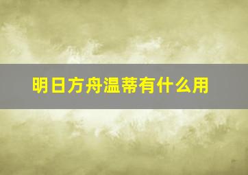 明日方舟温蒂有什么用