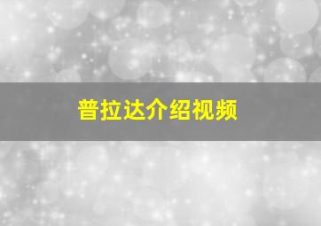 普拉达介绍视频