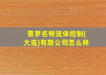 普罗名特流体控制(大连)有限公司怎么样