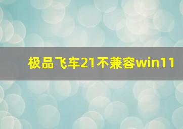 极品飞车21不兼容win11