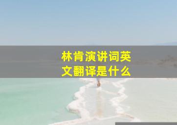 林肯演讲词英文翻译是什么