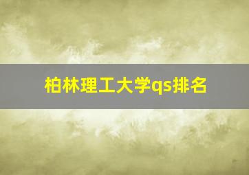 柏林理工大学qs排名