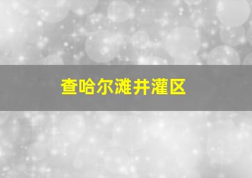 查哈尔滩井灌区