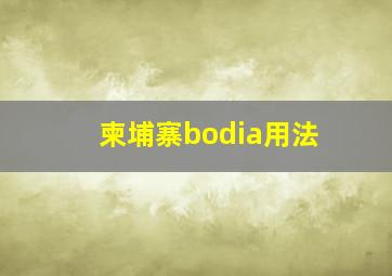 柬埔寨bodia用法